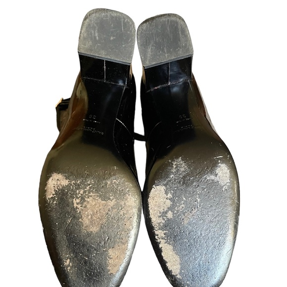Saint Laurent black patent leather ankle block heeled shoes - Picture 7 of 7